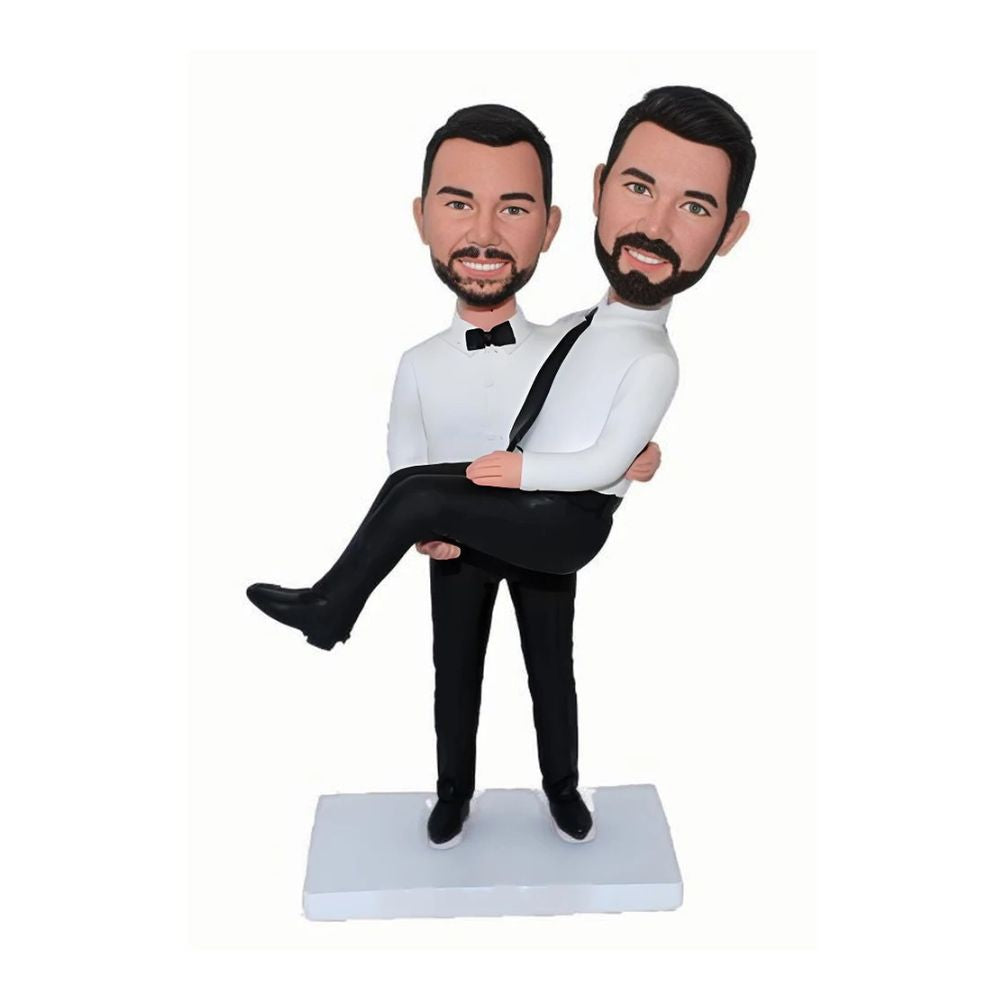 Figurine gâteau mariage gay personnalisé porté