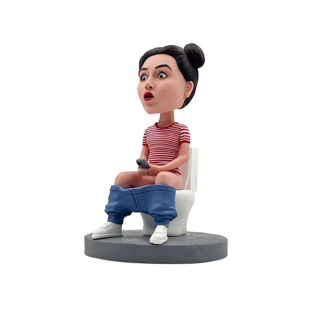 Figurine humoristique personnalisée toilettes