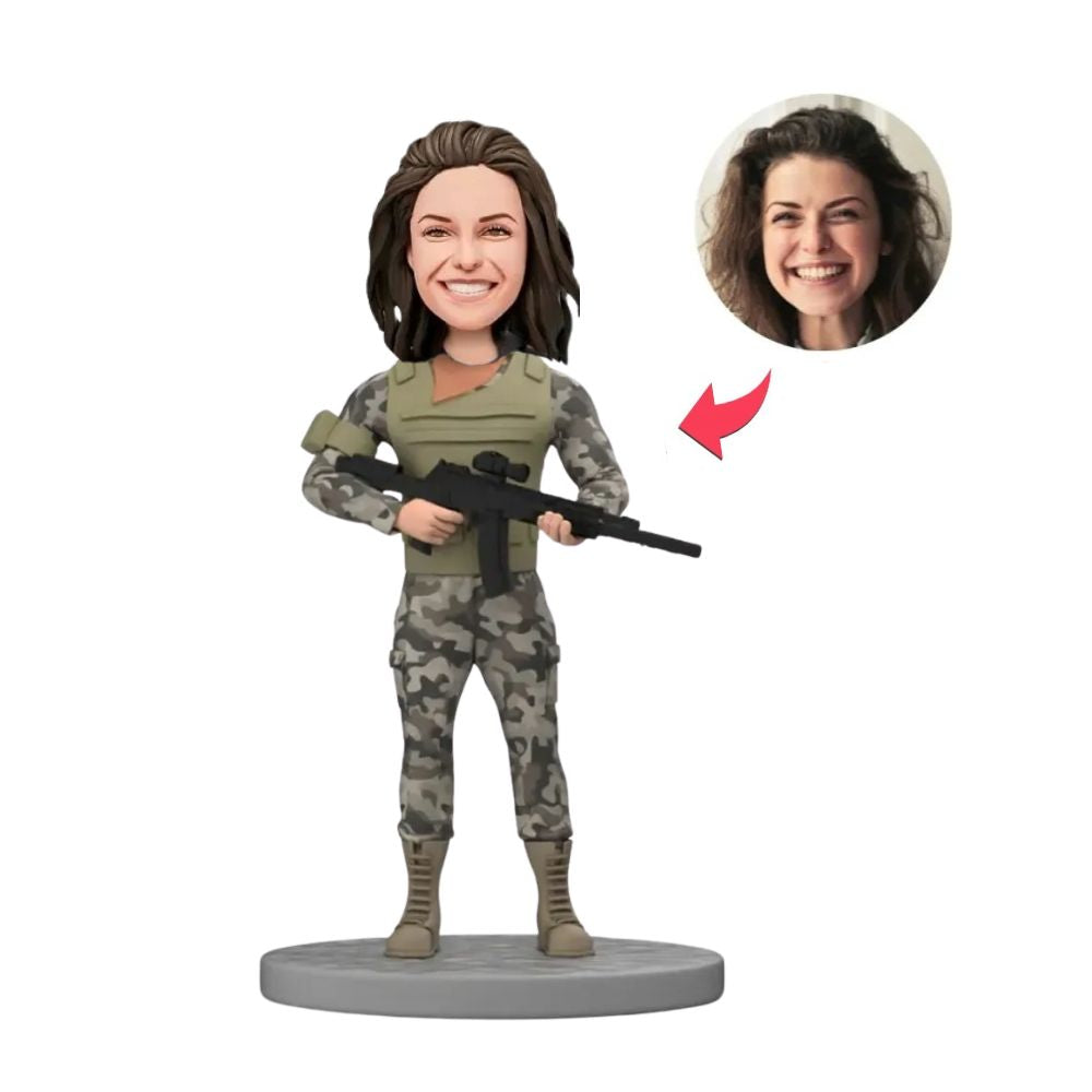 Figurine personnalisée militaire femme