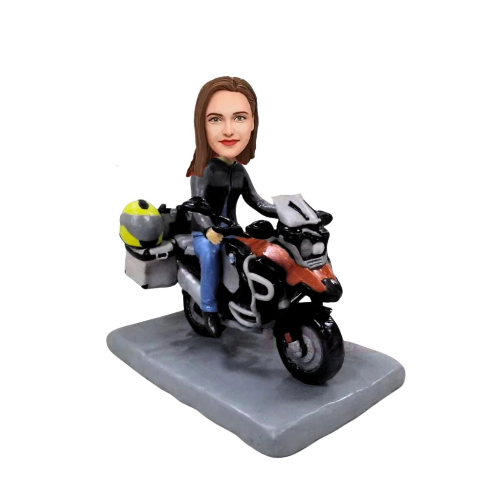 Figurine personnalisée moto femme