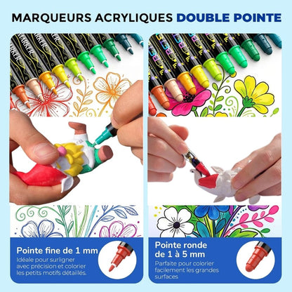 Marqueurs acryliques pour figurines 3D à double pointe