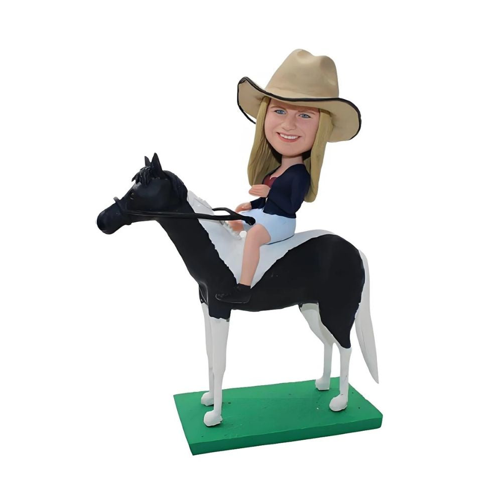 Figurine cheval personnalisé cowboy