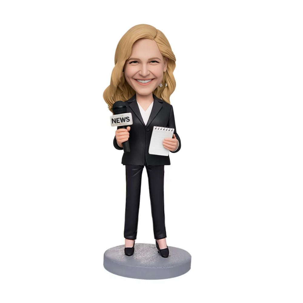 Figurine personnalisée journaliste femme