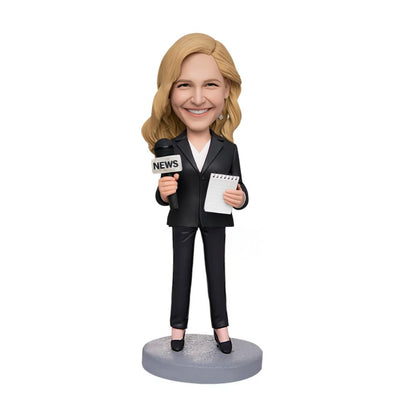 Figurine personnalisée journaliste femme