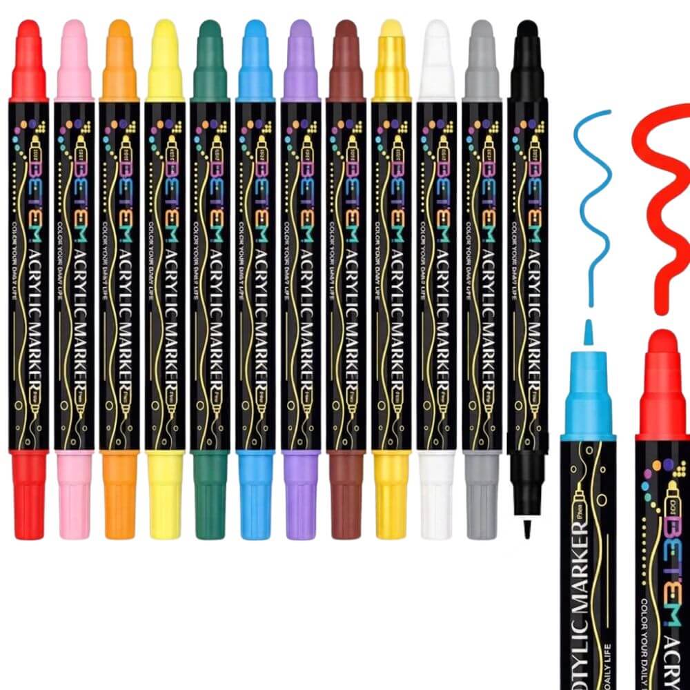 Marqueurs acryliques pour figurines 3D - lot de 12