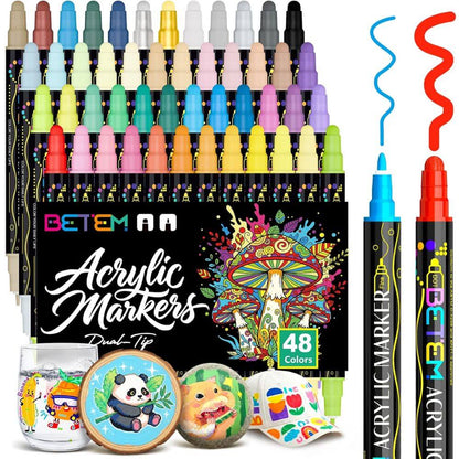 Marqueurs acryliques pour figurines 3D - lot de 48